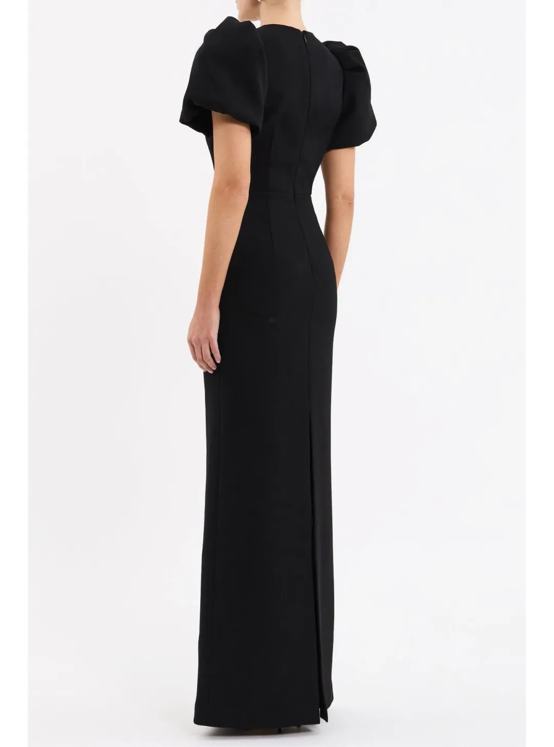 Rebecca Vallance Violetta Puff Sleeve Gown in Black Size AU 10 for rent on The Volte - main image