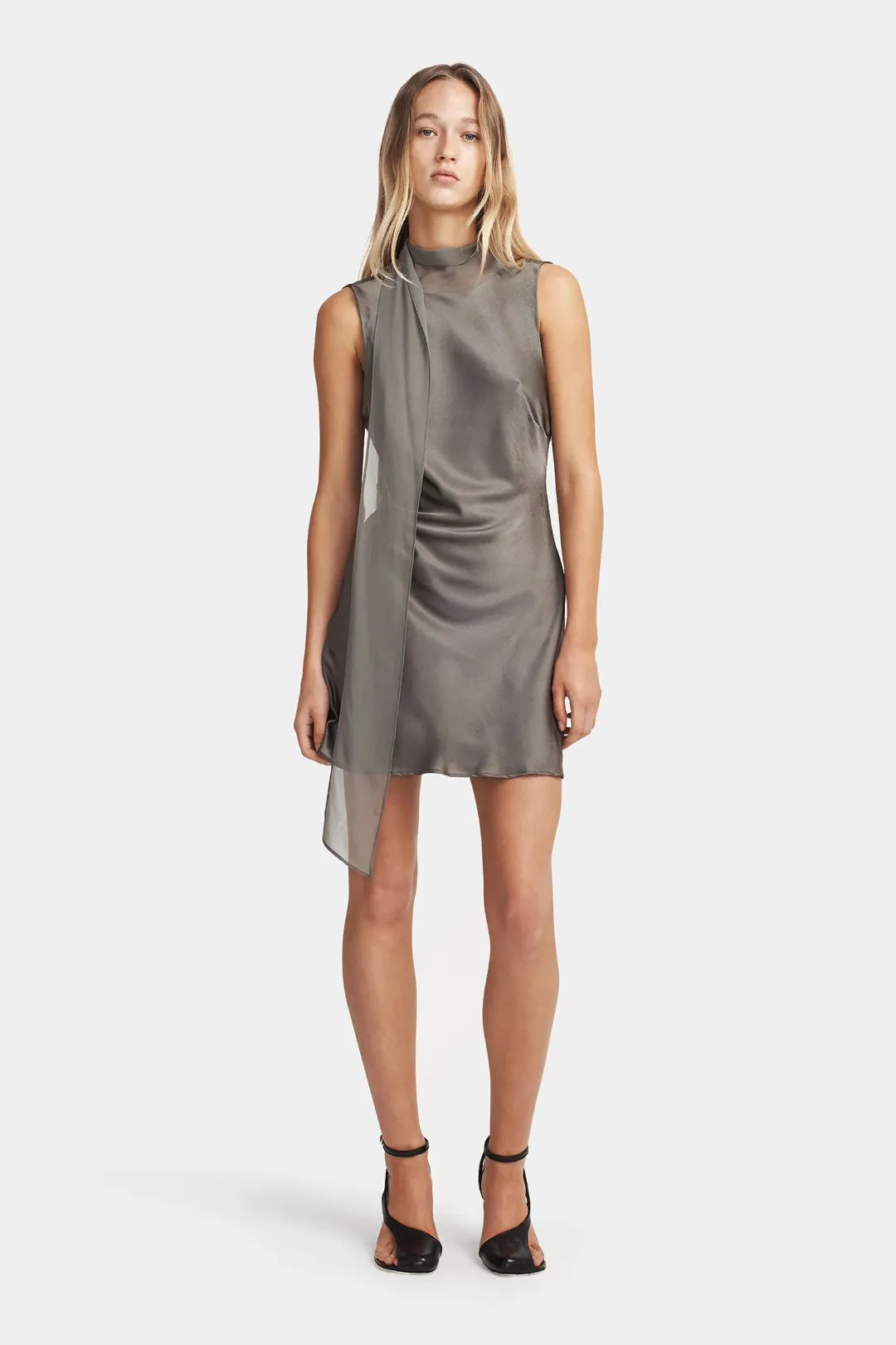 Hansen & Gretel Suki Mini Dress Dusty Olive Size 8 for rent on The Volte - main image