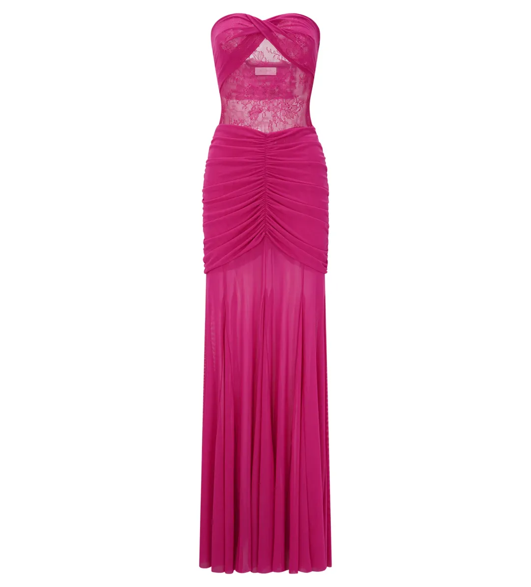 Meshki Khadijah Lace And Mesh Maxi Dress in Dragonfruit Size S / AU 8 for rent on The Volte - main image