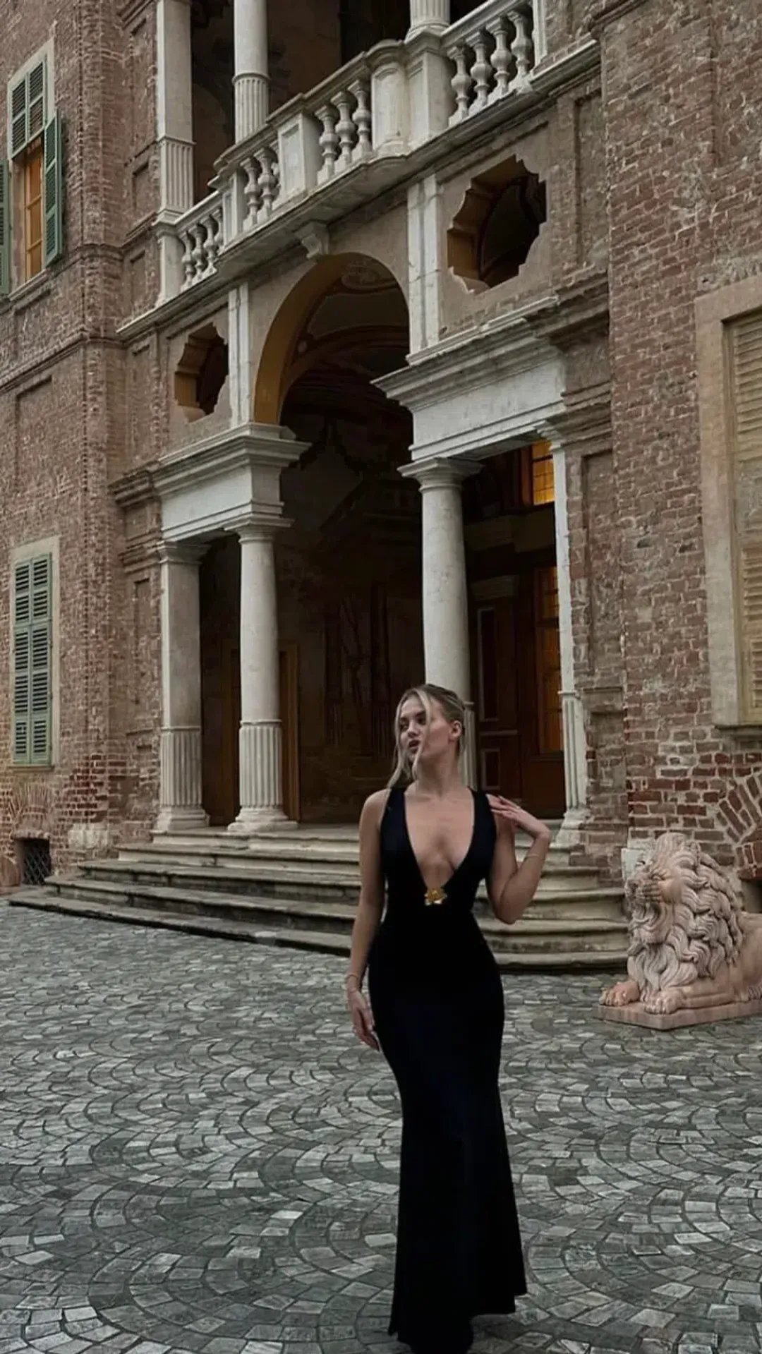 MESHKI Beck Plunge Maxi Dress Black Size 8 for rent on The Volte - main image