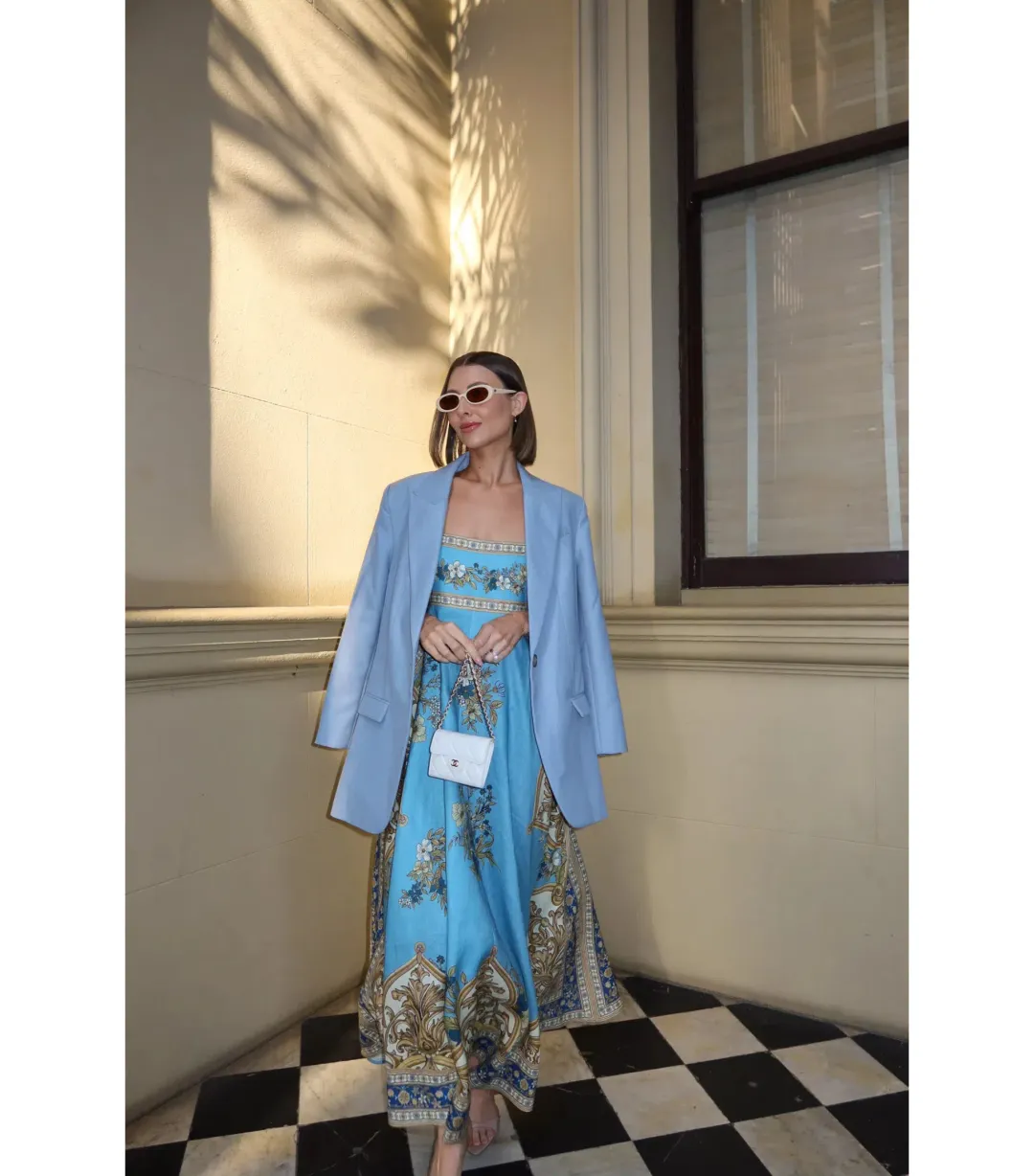 Alemais x La Sirena Boutique Exclusive Cassie Sundress Blue Print Size AU 10  for rent on The Volte - main image