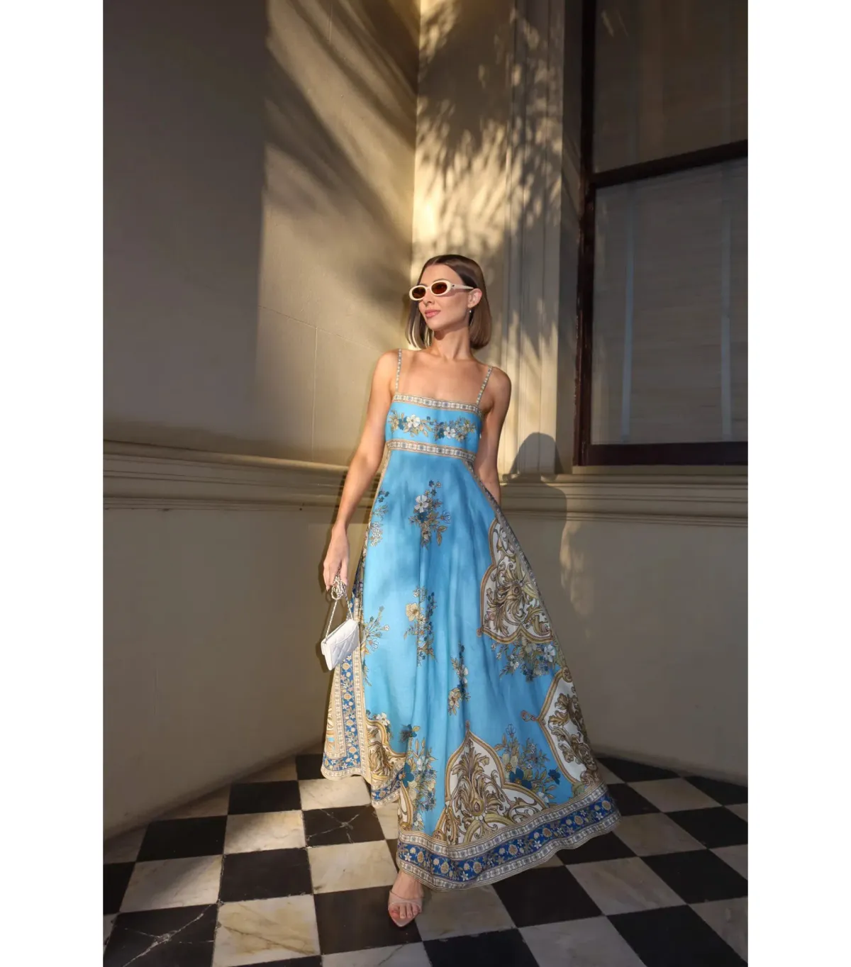 Alemais x La Sirena Boutique Exclusive Cassie Sundress Blue Print Size AU 10  - Image 1