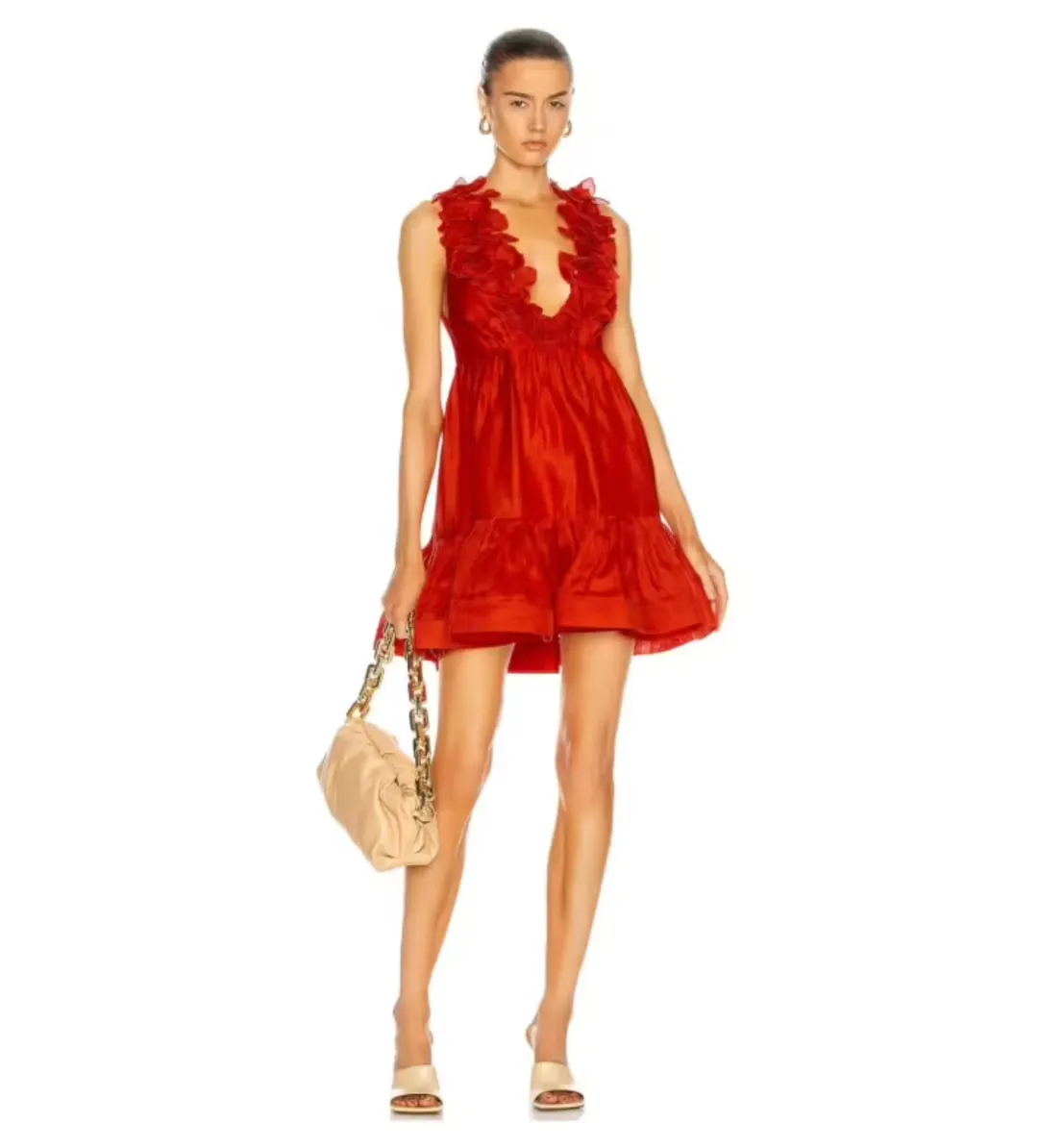Zimmermann Lovestruck Garland Mini Dress Red Size AU 14 for rent on The Volte - main image