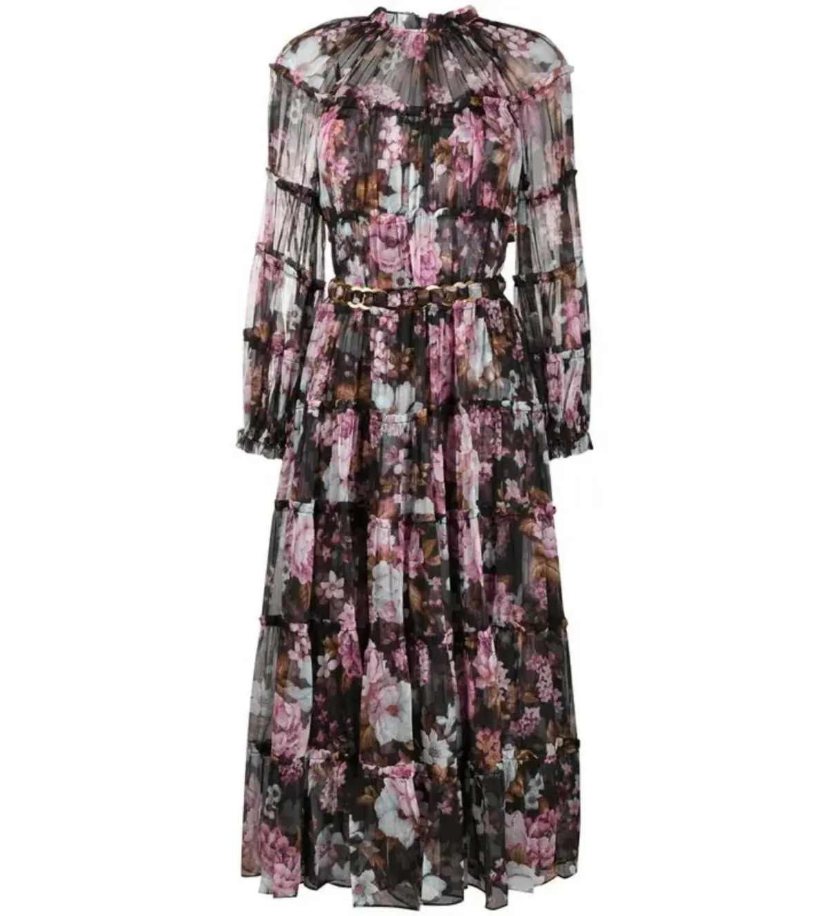 Zimmerman Charm Tiered Chiffon Midi Dress Size AU 10 - Image 4
