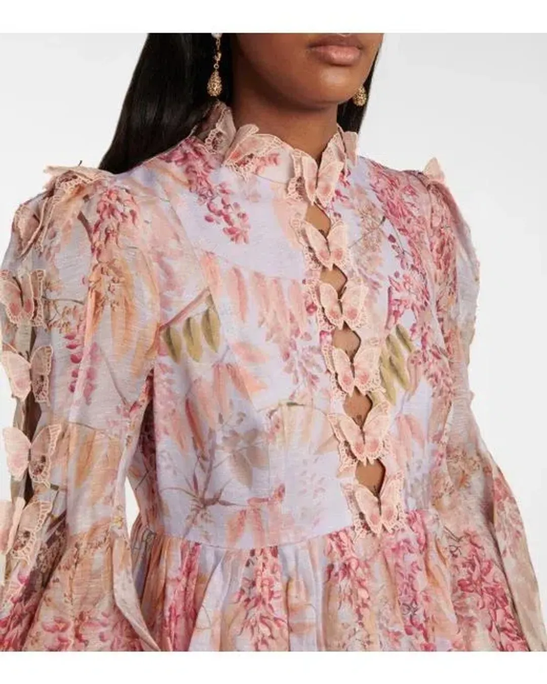 Zimmermann Botanica Butterfly Gown Pink Floral Size 2/AU 12 for rent on The Volte - main image