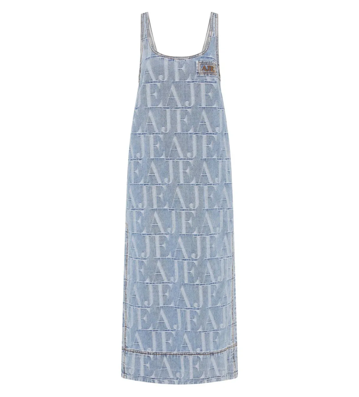 Aje Nostalgia Denim Midi Dress Coastal Logo Wash Size AU 6 - Image 5