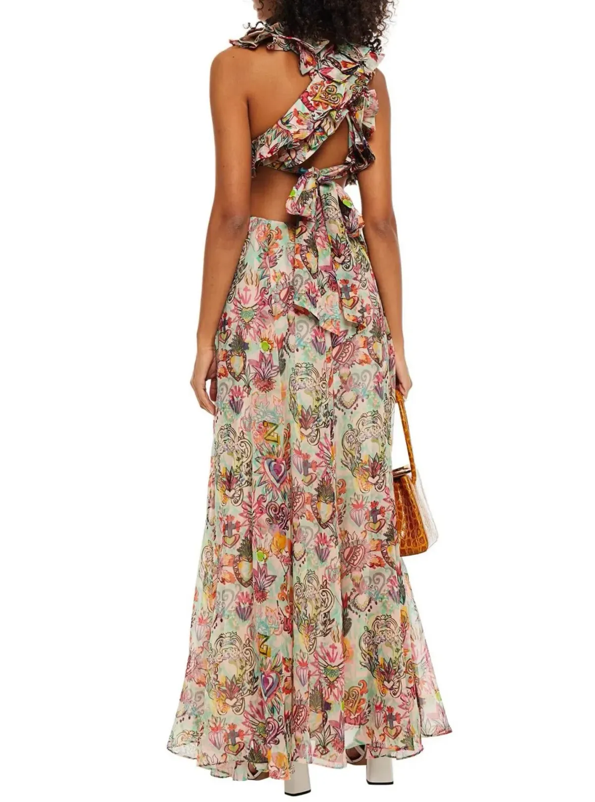 Zimmermann The Lovestruck Ruffle Maxi Dress in Flaming Hearts Print Size 1 / AU 10 - Image 2