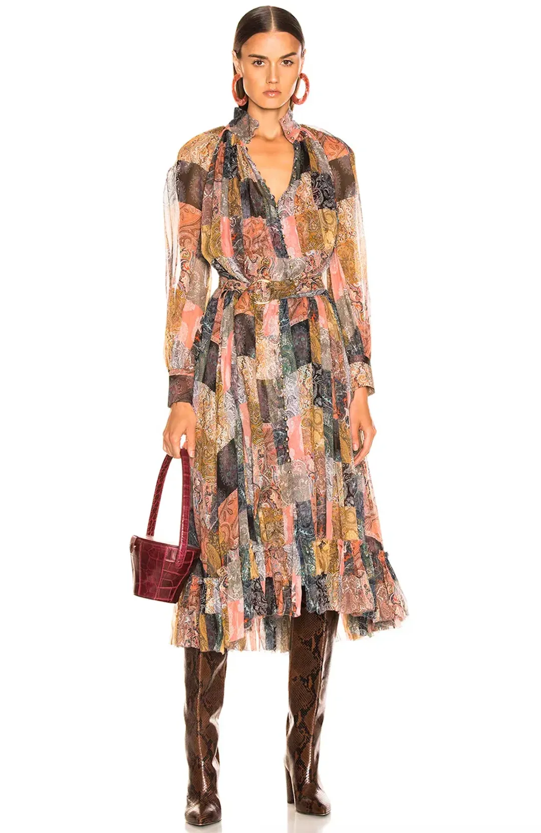 Zimmermann Ninety Six Smock Dress Multi Print Size 2 AU 12 for rent on The Volte - main image