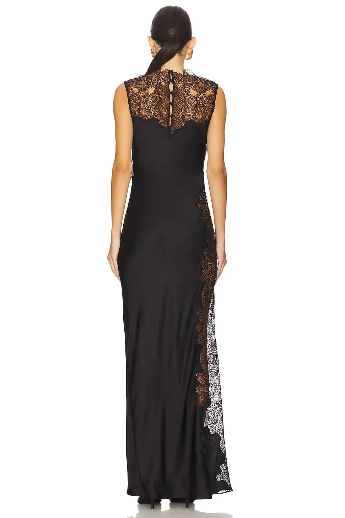 Shona Joy Jamila Lace High Neck Maxi Dress Black Size AU 12 - Image 4