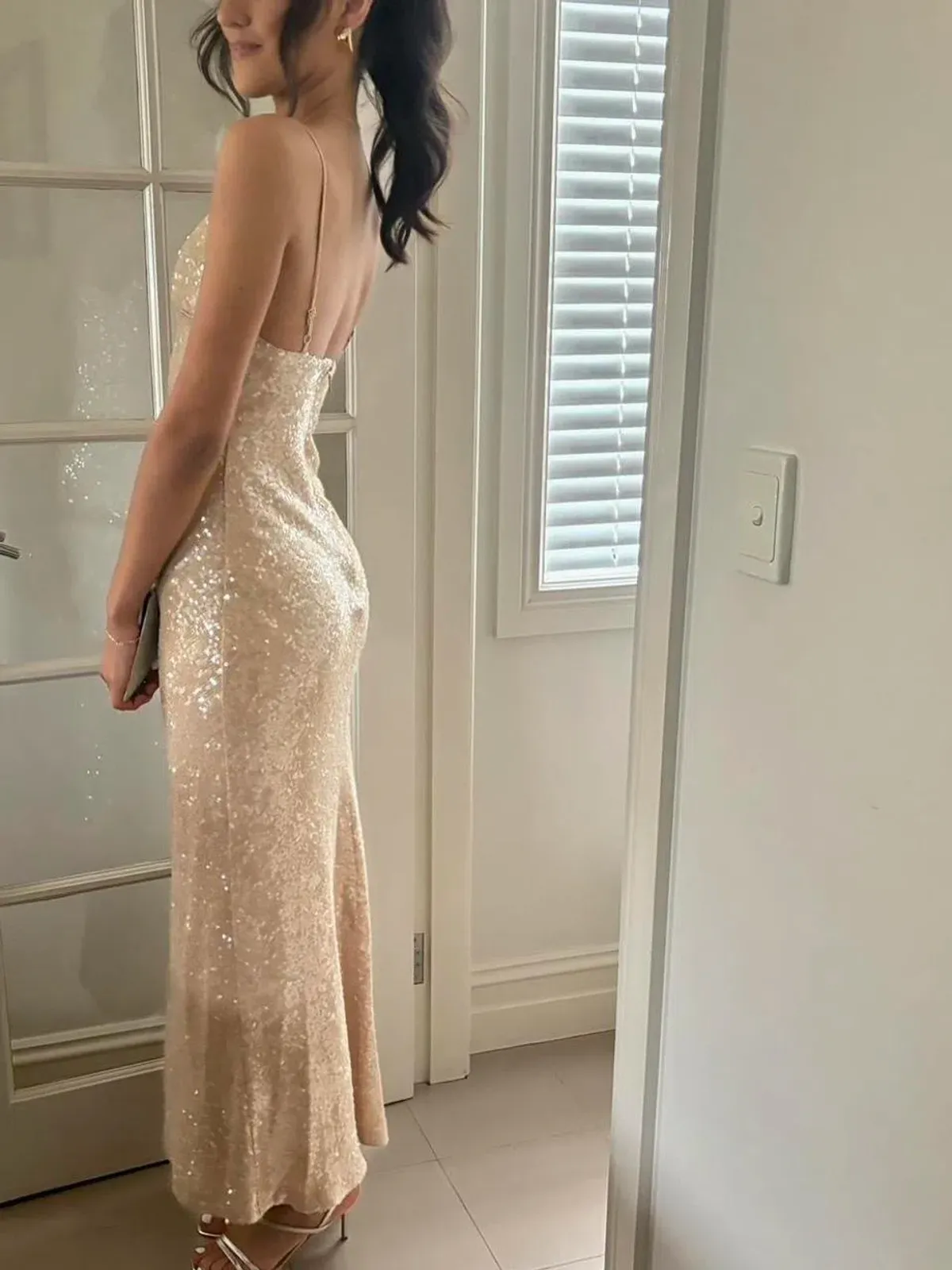 Manning Cartel  Light Angles Slip Dress Gold Size 8 - Image 9