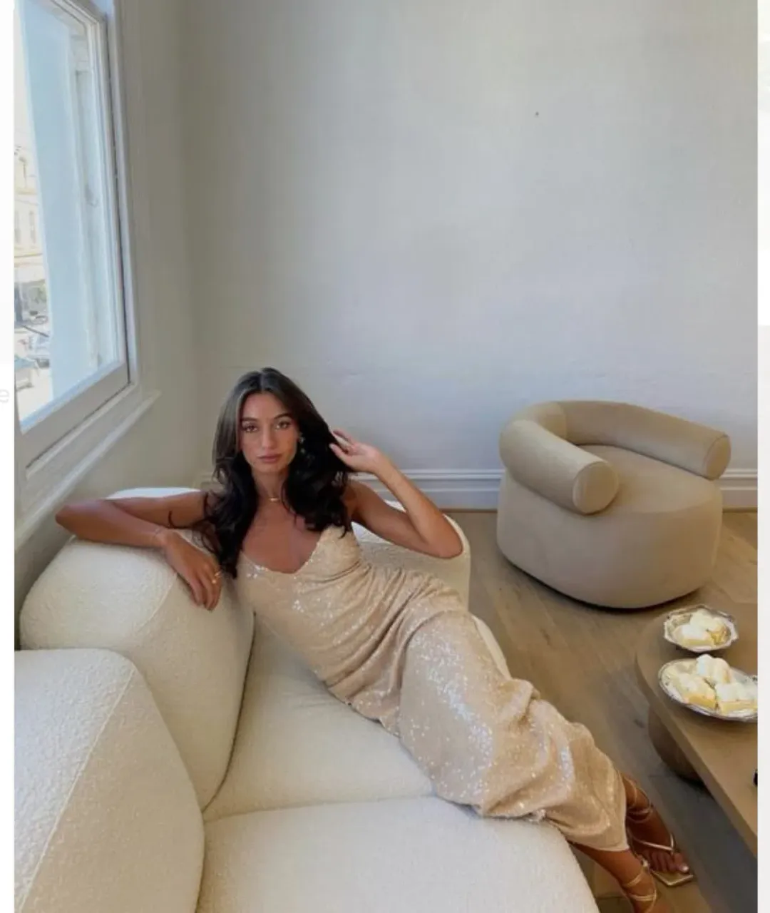 Manning Cartel  Light Angles Slip Dress Gold Size 8 for rent on The Volte - main image