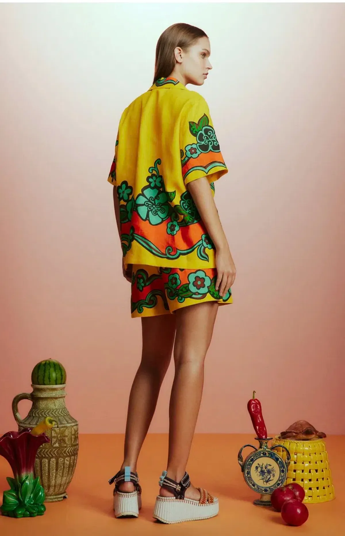 Alemais Flame Shirt and Short Set Size AU 14 - Image 4