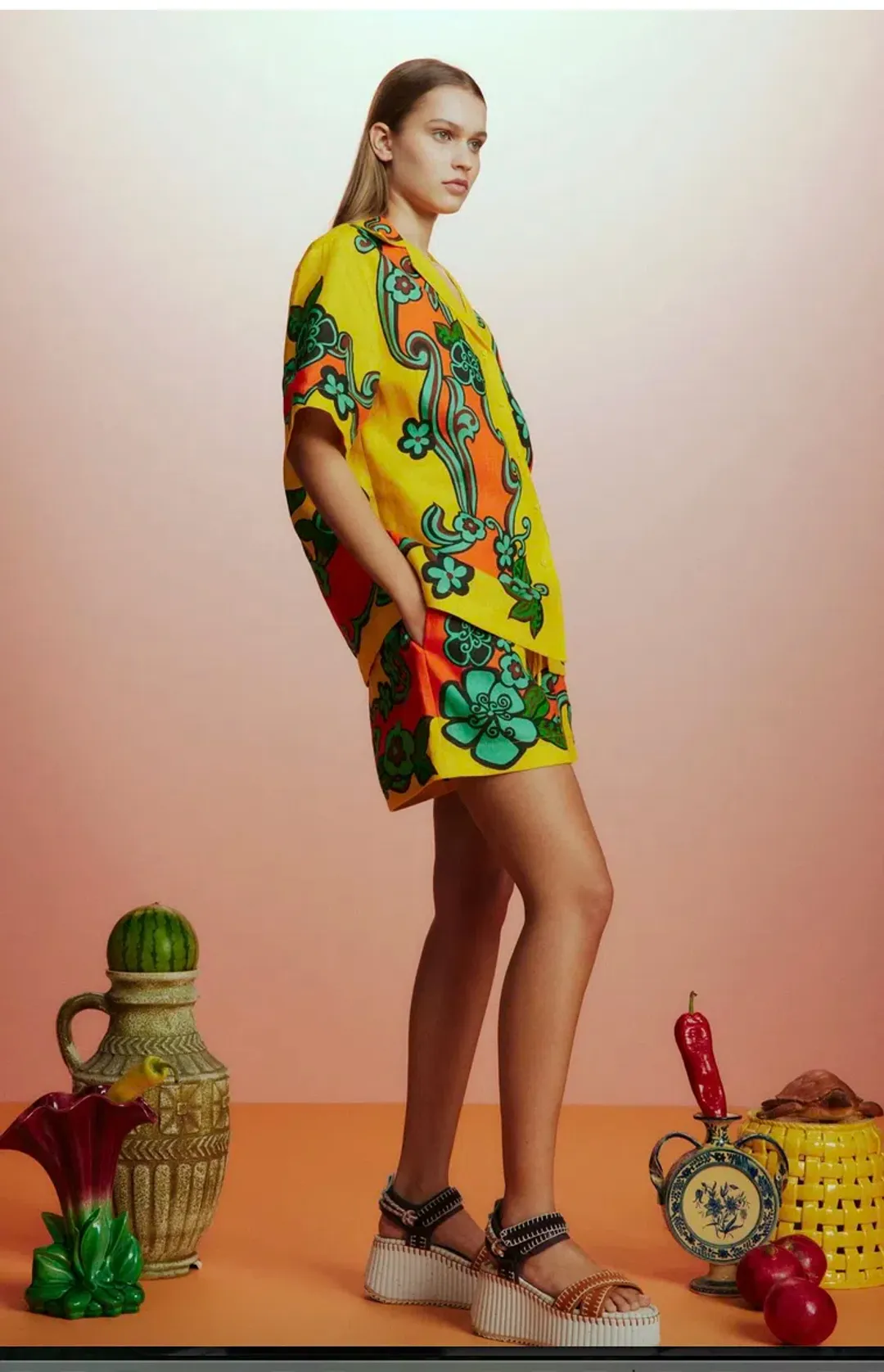 Alemais Flame Shirt and Short Set Size AU 14 for rent on The Volte - main image