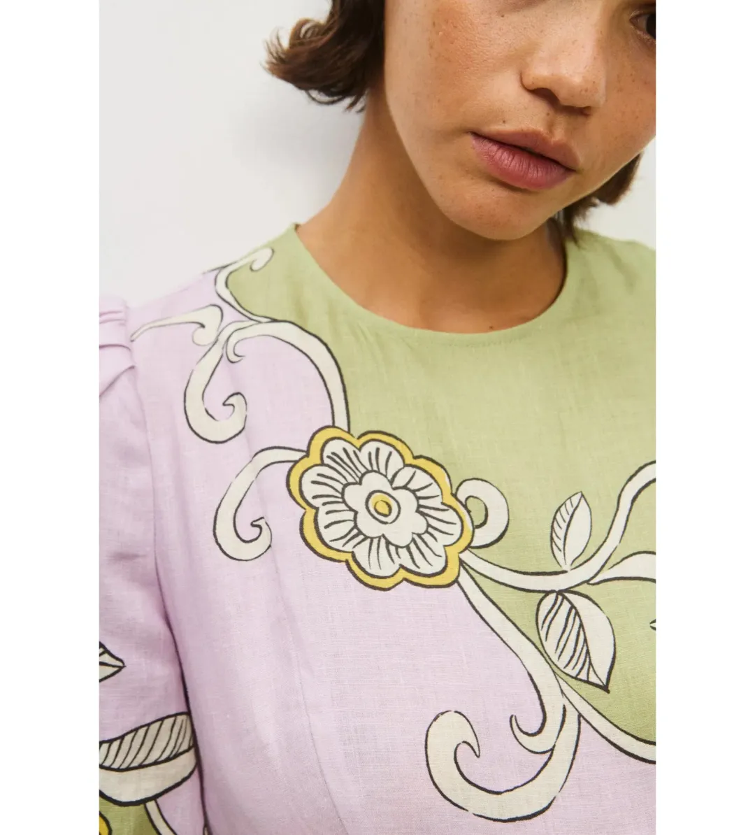 Alemais Sora Midi Dress Multi Floral Size AU 10 for rent on The Volte - main image