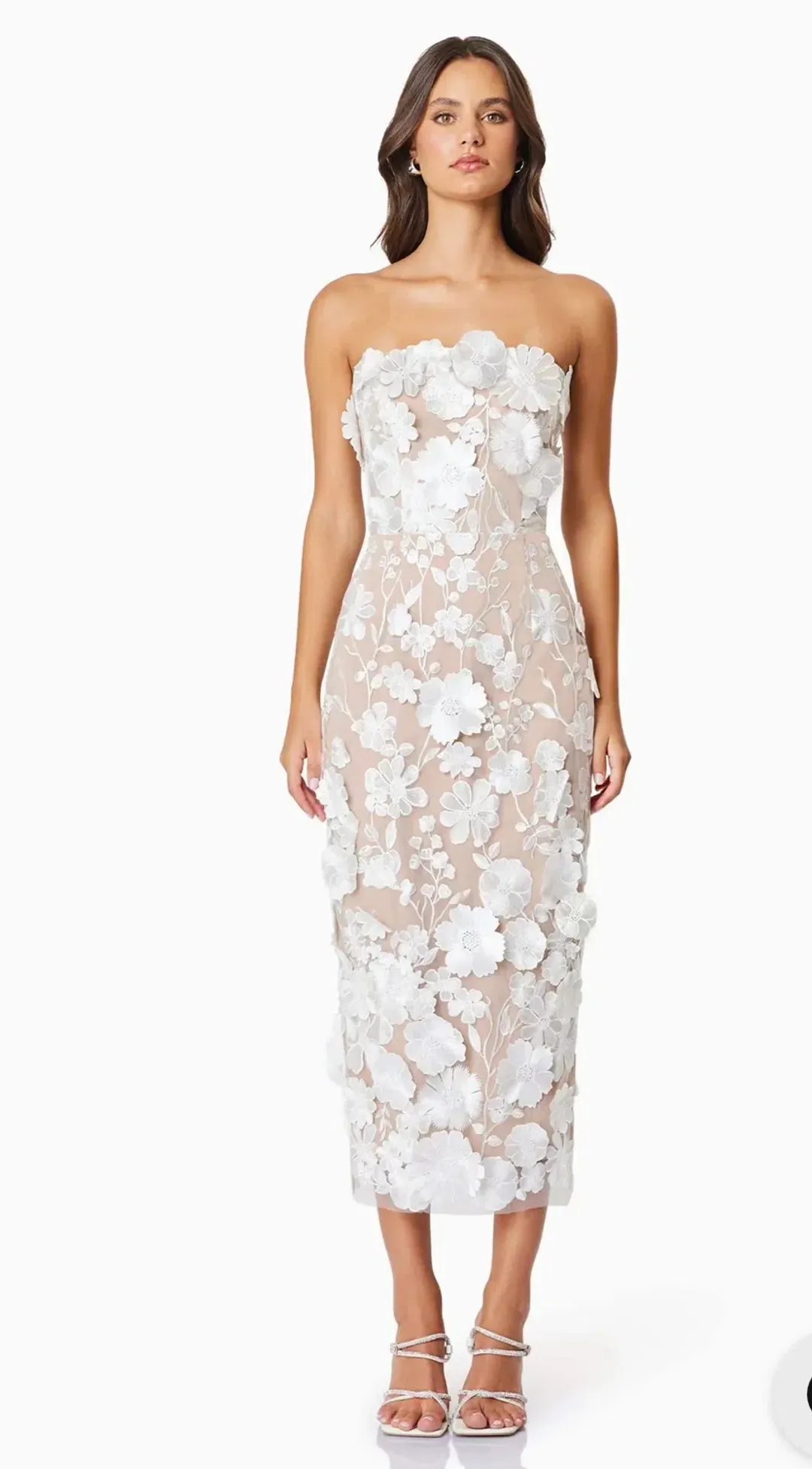 Elliatt Helena Dress Midi White Size AU 12 for rent on The Volte - main image