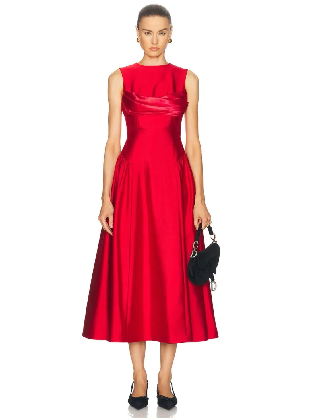 Rachel Gilbert Sawyer Midi Dress Red Size 6 for rent on The Volte - main image
