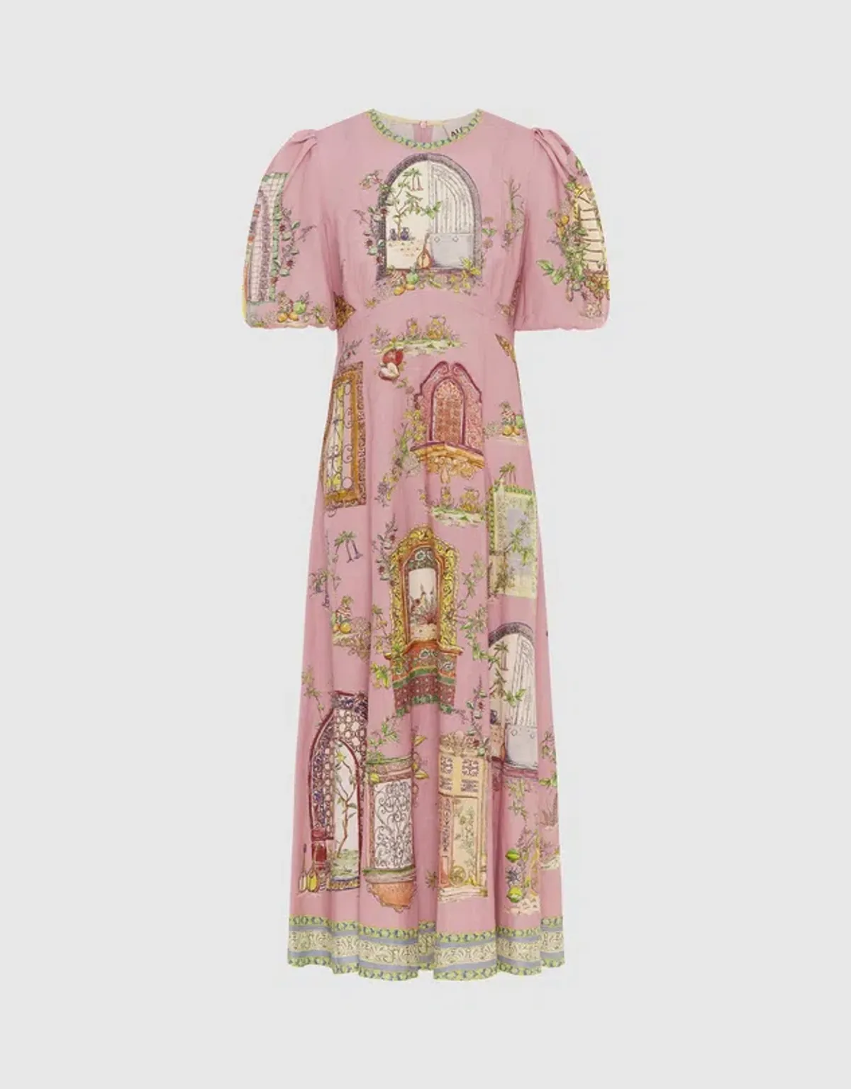 Alemais Monte Midi Dress Pink Print Size AU 12 - Image 6