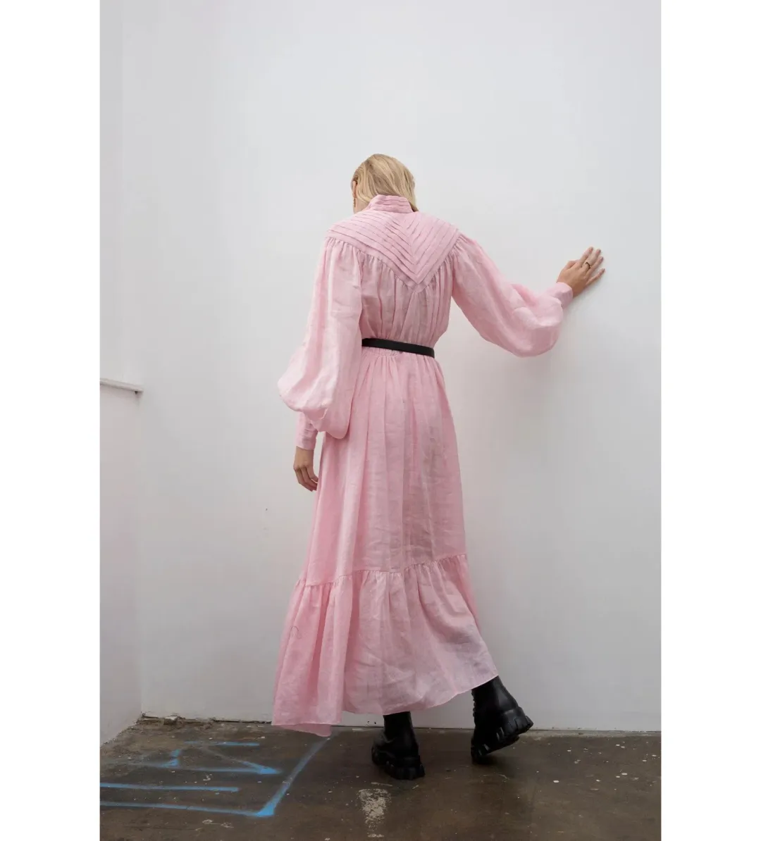 Alemais Halcyon Midi Dress in Pink Size 8 for rent on The Volte - main image