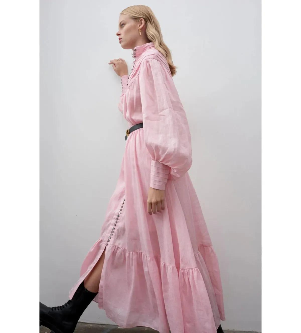 Alemais Halcyon Midi Dress in Pink Size 8 - Image 2