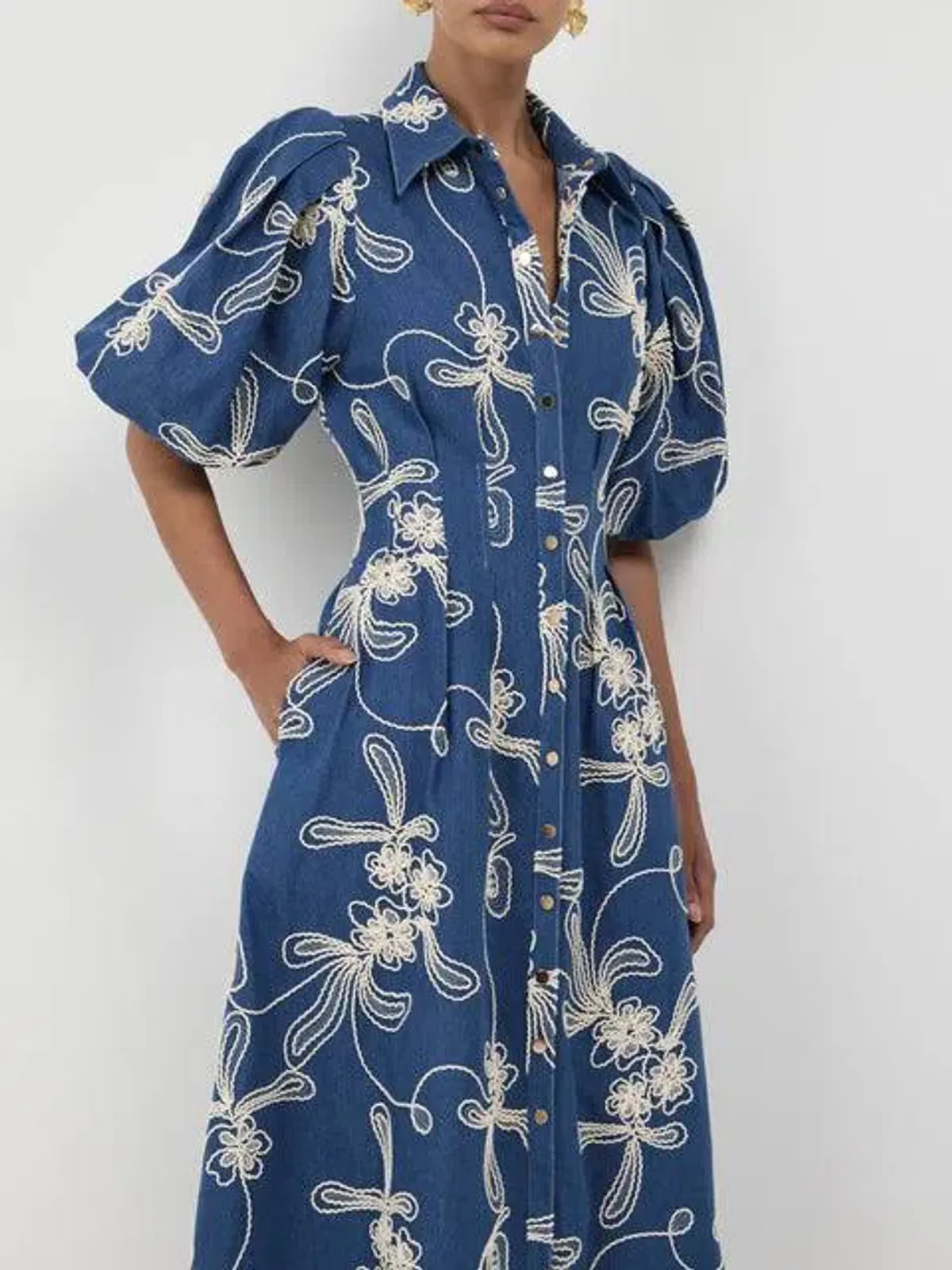 Sheike Hazel Denim Midi Dress Size AU 12 - Image 2