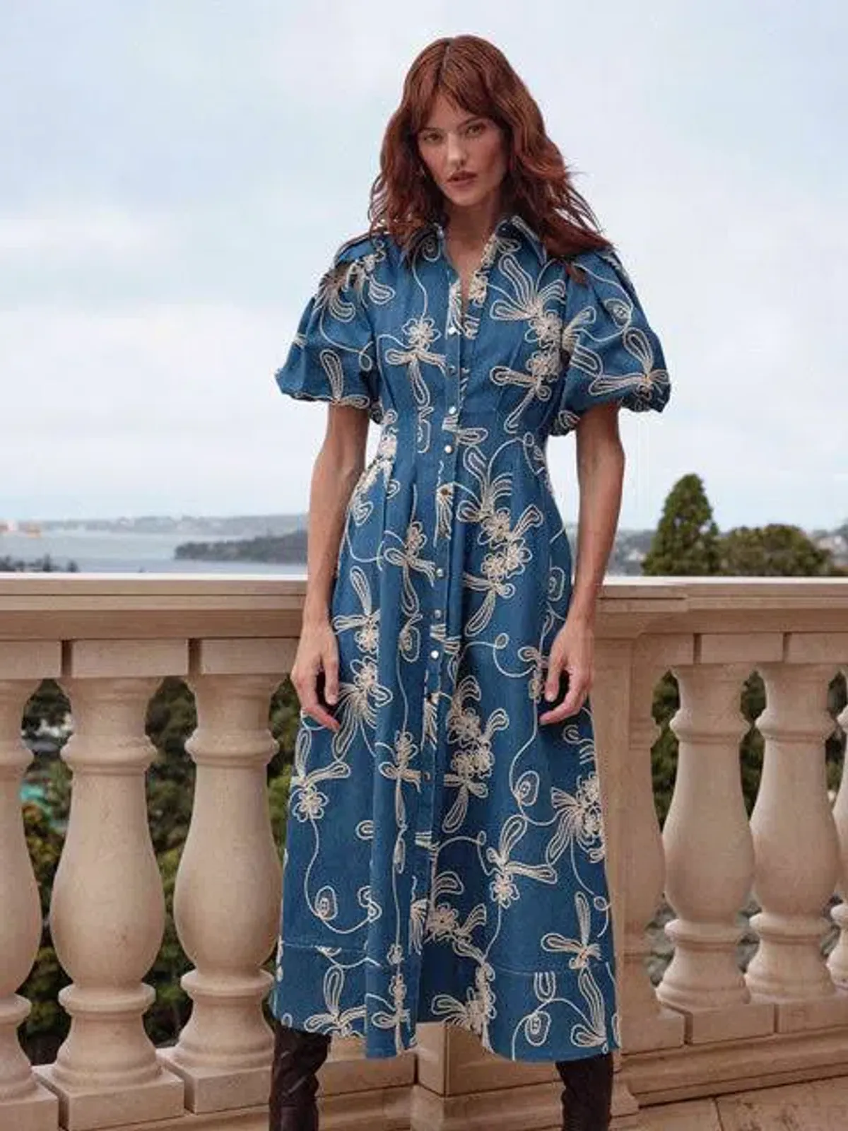 Sheike Hazel Denim Midi Dress Size AU 12 - Image 1