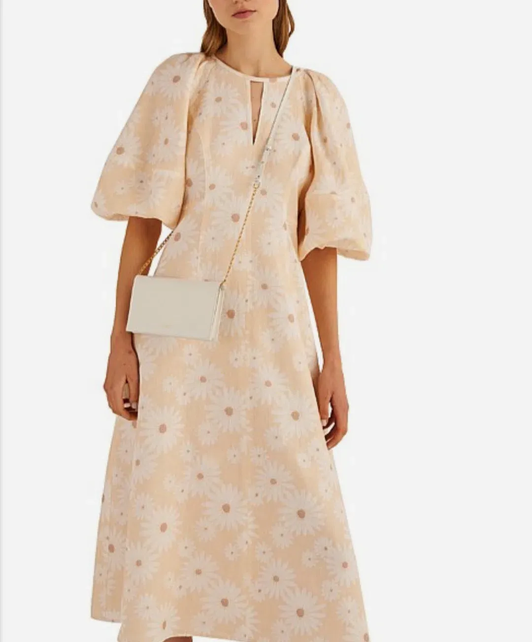 Oroton Daisy Print Midi Dress Size AU 12 for rent on The Volte - main image