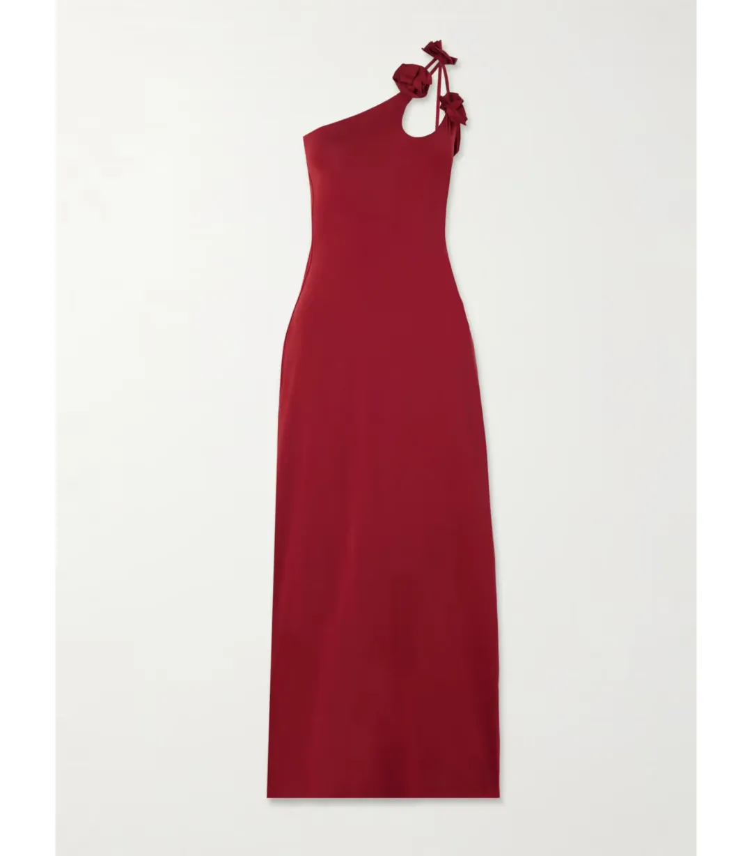 Maygel Coronel Celosía One-Shoulder Appliquéd Stretch-Jersey Midi Dress Red Size 6 for rent on The Volte - main image