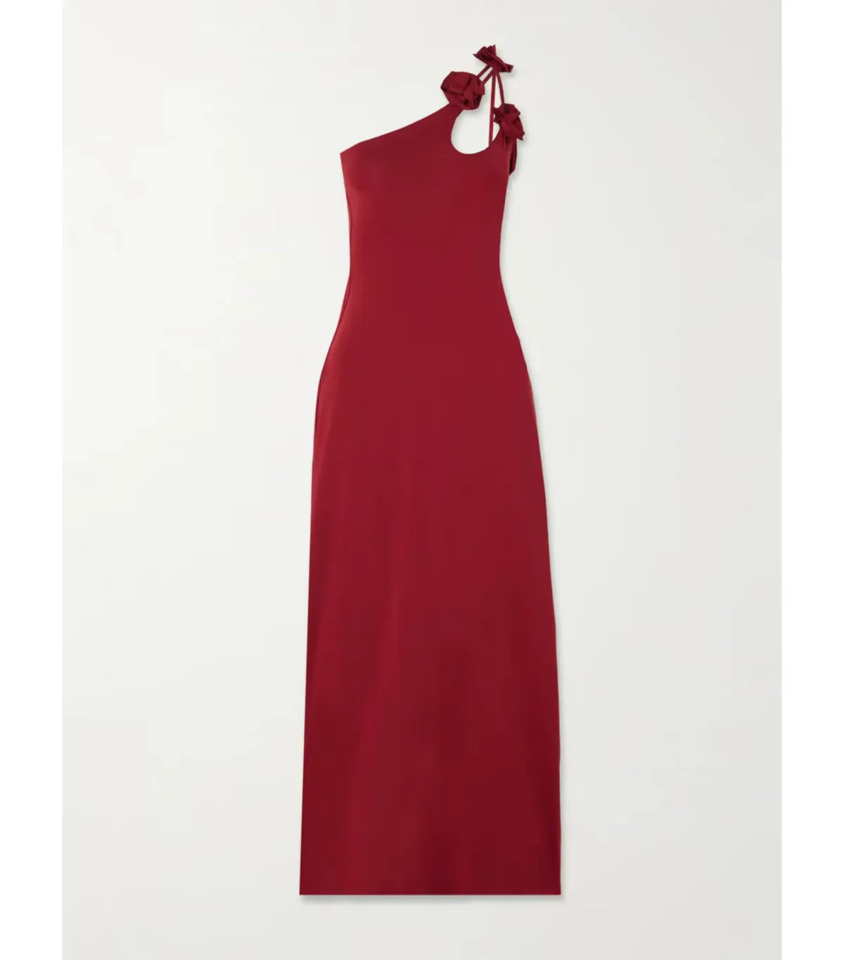 Maygel Coronel Celosía One-Shoulder Appliquéd Stretch-Jersey Midi Dress Red Size 6 - Image 3