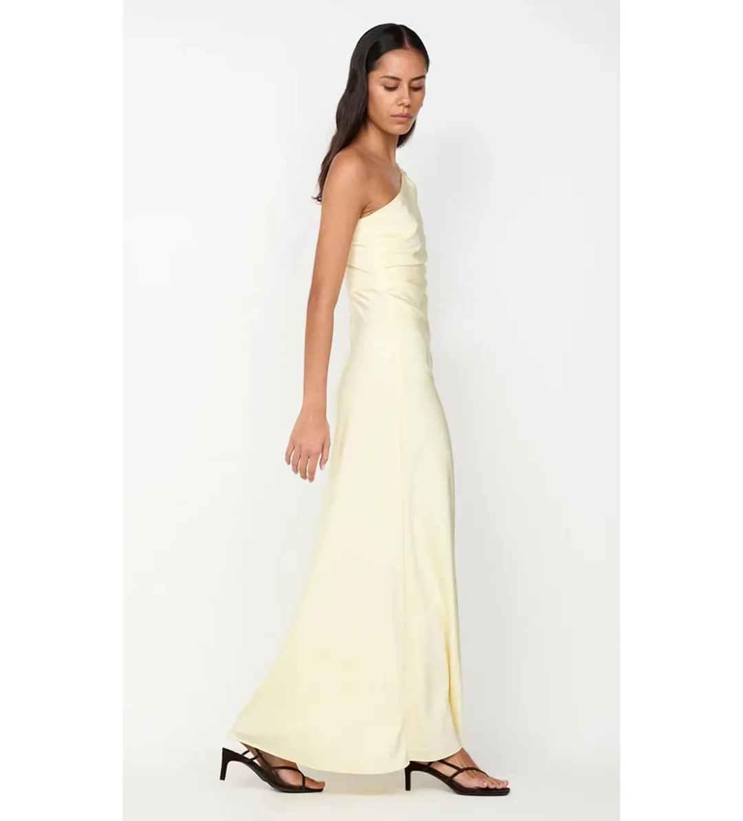 Bec & Bridge Lunetta Asym Maxi Dress Ice Yellow Size 10 for rent on The Volte - main image