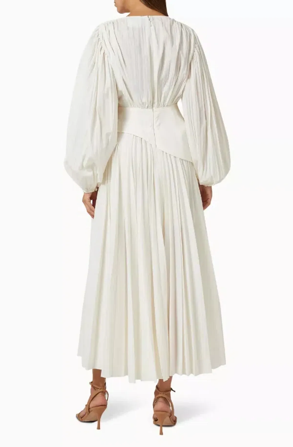 Acler Brooke Dress Midi Ivory Size AU 10 - Image 3