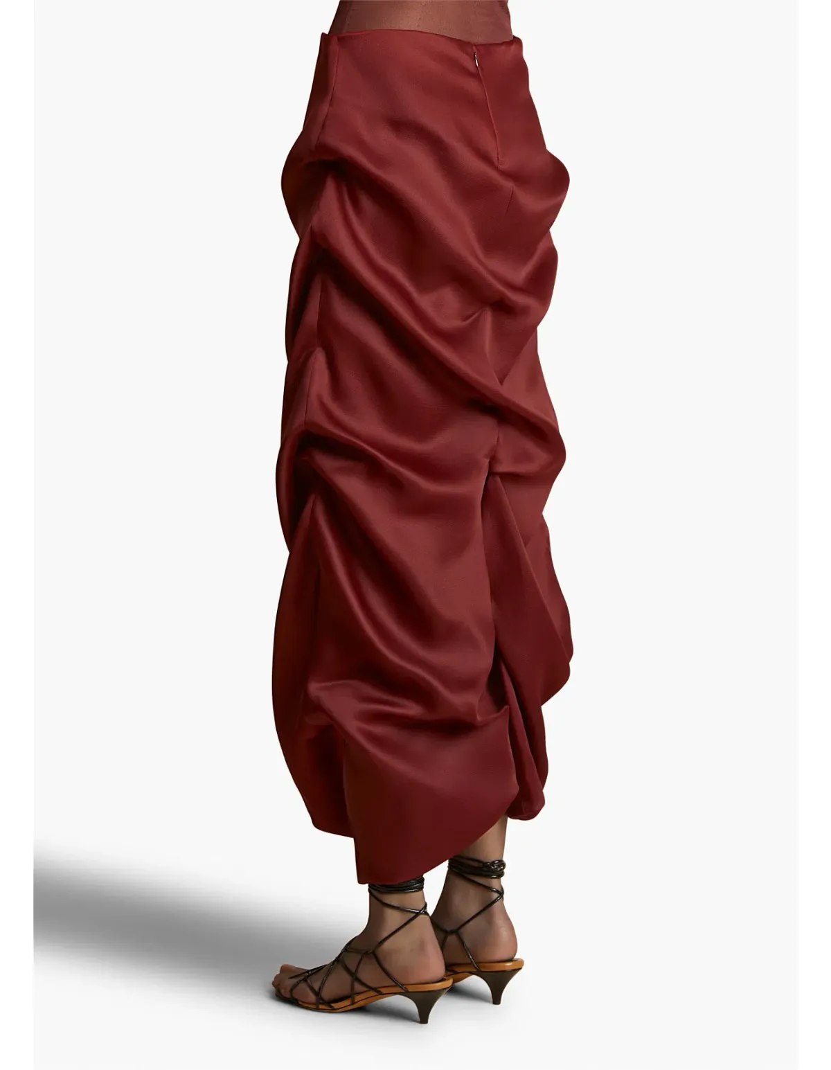 Khaite Olula Maxi Skirt in Oxblood Size 6/XS - Image 3