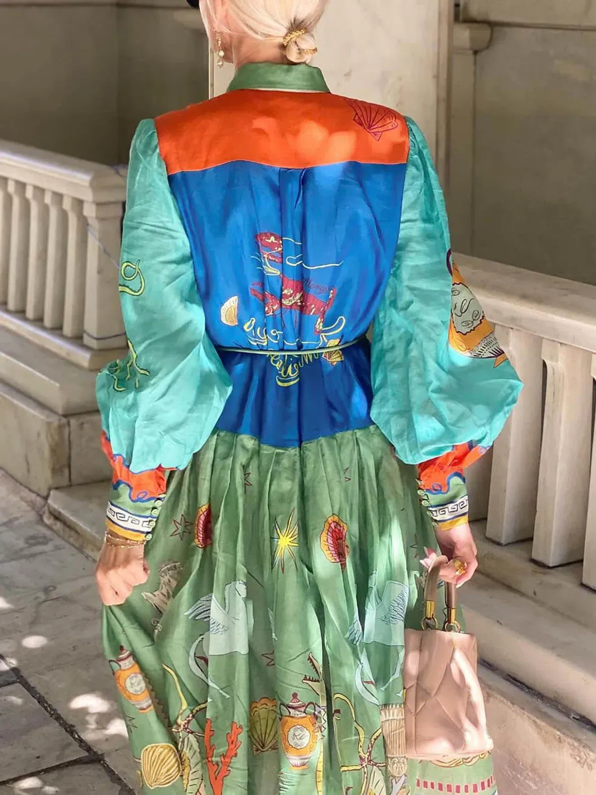 Alemais Surrealist Summer Ramie Midi Shirtdress Size 16 - Image 3