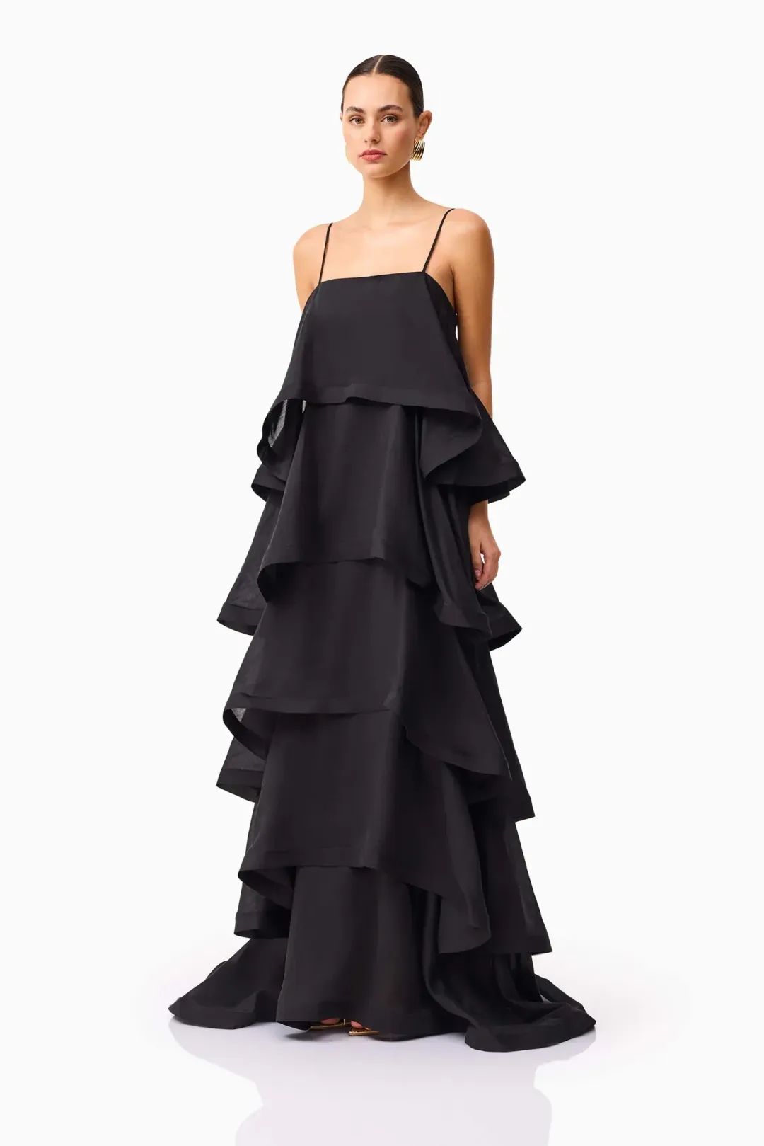 Elliatt Tilly 5 Tiered Maxi Dress Black Size S / Size AU 8 for rent on The Volte - main image