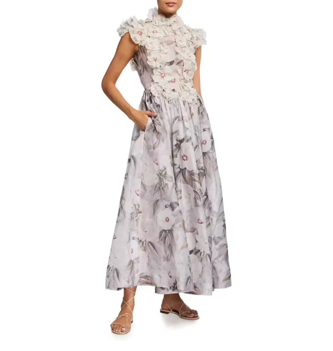 Zimmermann Botanica Gown Rose Mallow Size 0 / AU 8 for rent on The Volte - main image