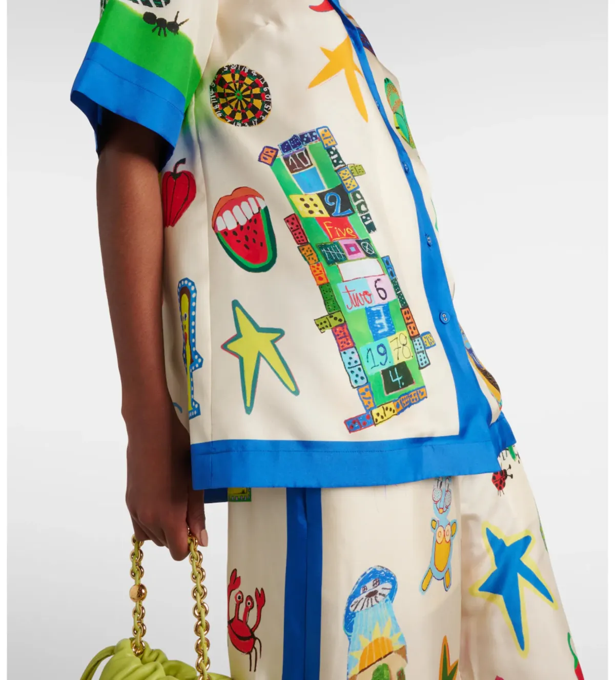 Alemais Rollers Silk Twill Shirt and Pants Multi Size 10  - Image 3