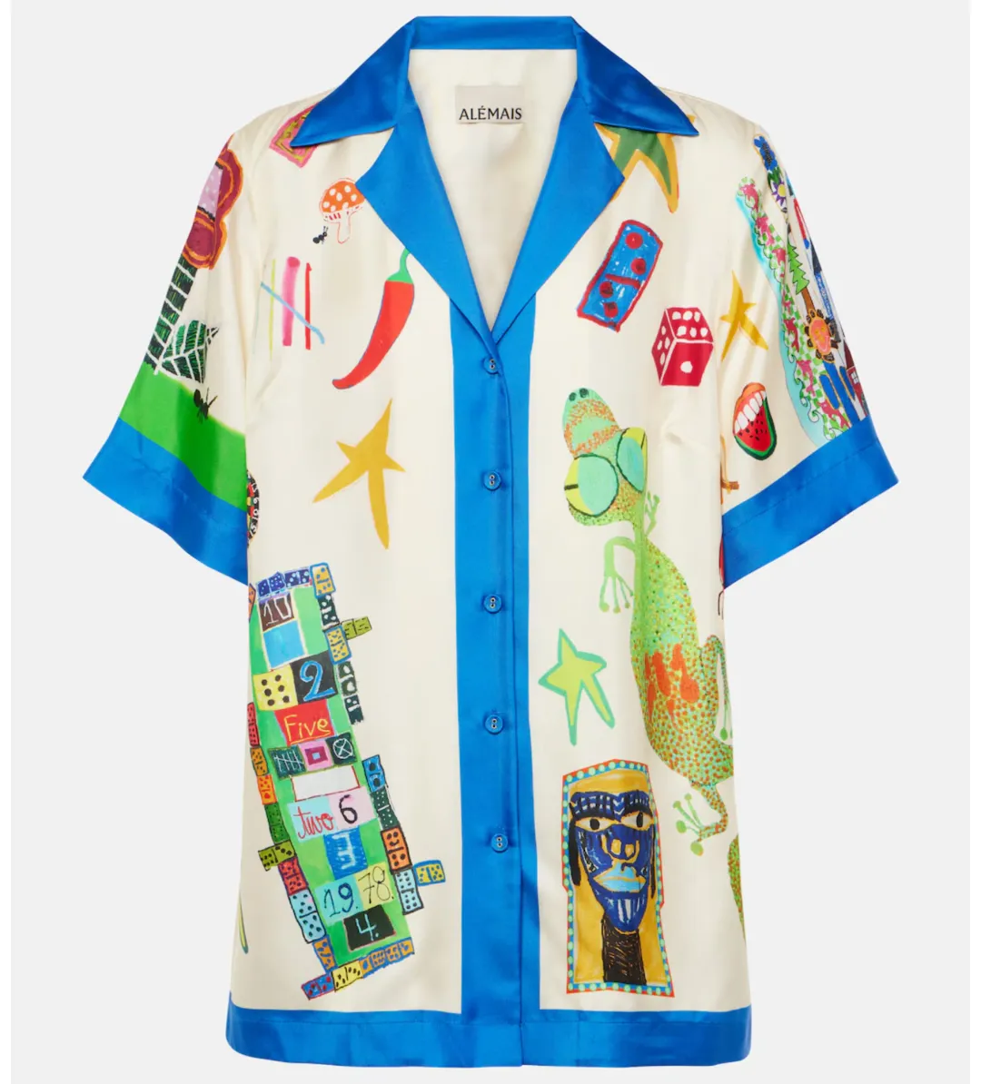 Alemais Rollers Silk Twill Shirt and Pants Multi Size 10  for rent on The Volte - main image