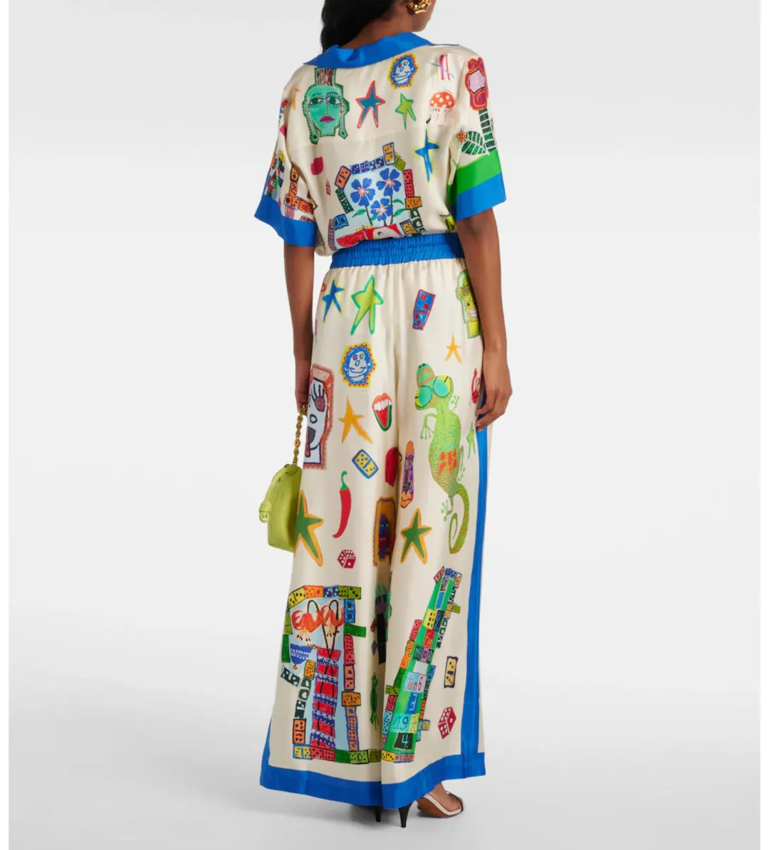 Alemais Rollers Silk Twill Shirt and Pants Multi Size 10  for rent on The Volte - main image