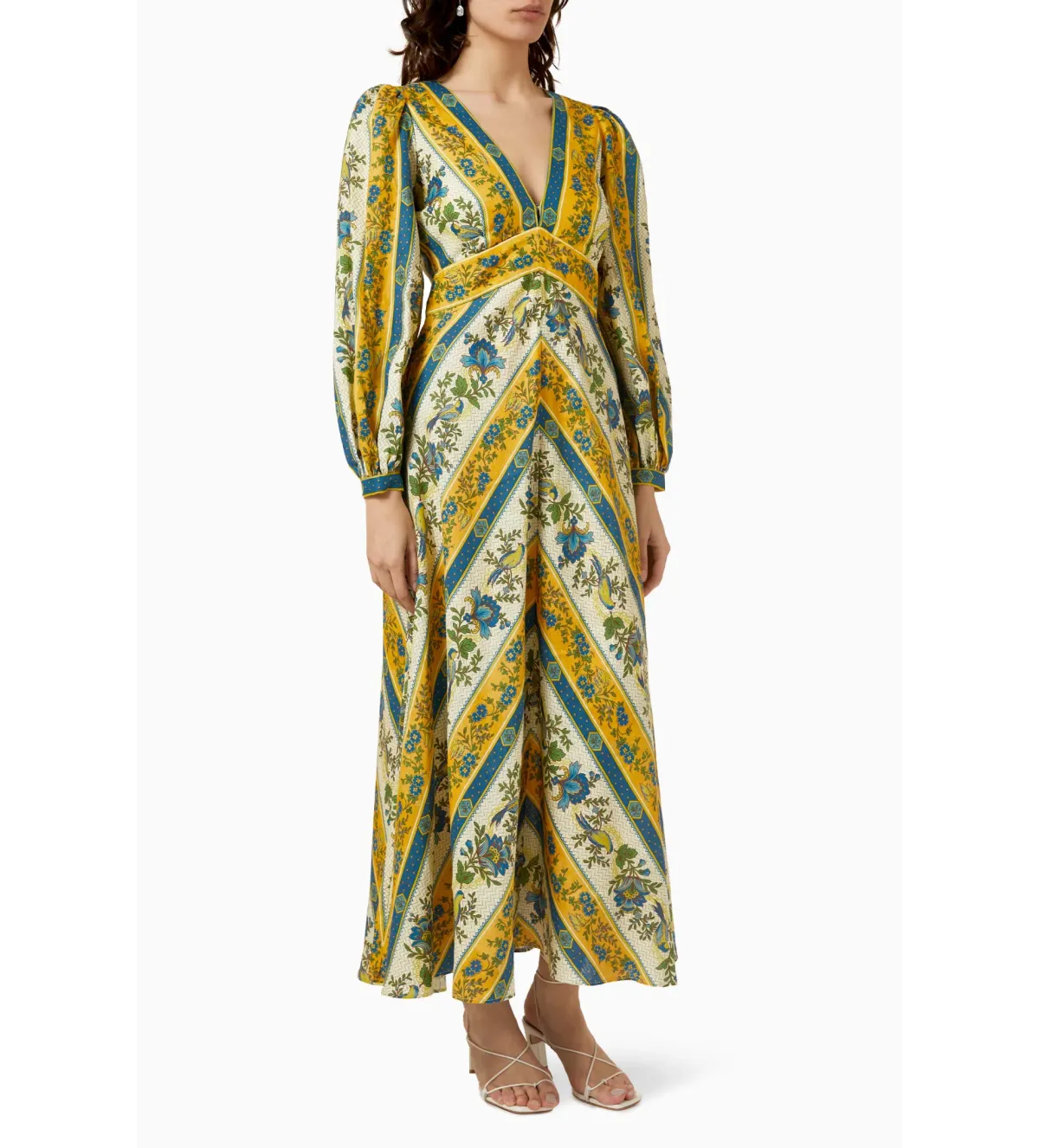 Alemais Quinn Linen Long Sleeve Midi Dress in Print Size AU 12 - Image 2