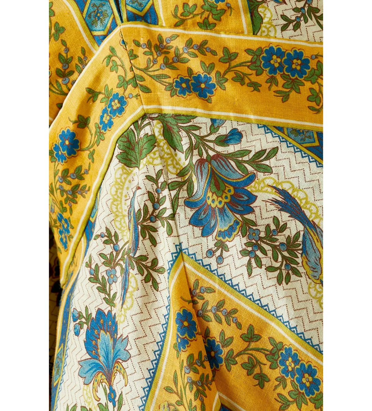 Alemais Quinn Linen Long Sleeve Midi Dress in Print Size AU 12 - Image 4