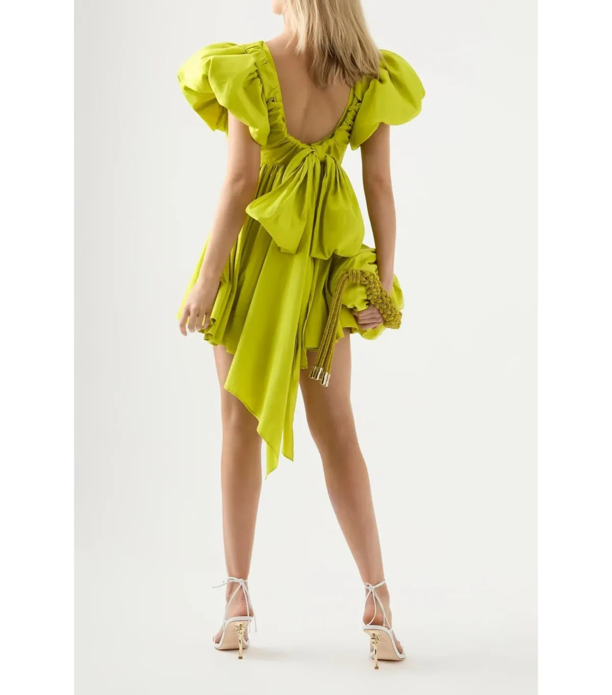 Aje Gretta Bow Back Mini Dress Green Size AU 6  - Image 4