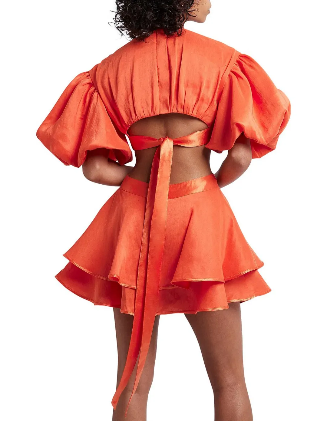 Aje Gracious Mini Cut Out Dress in Orange Size 6 for rent on The Volte - main image
