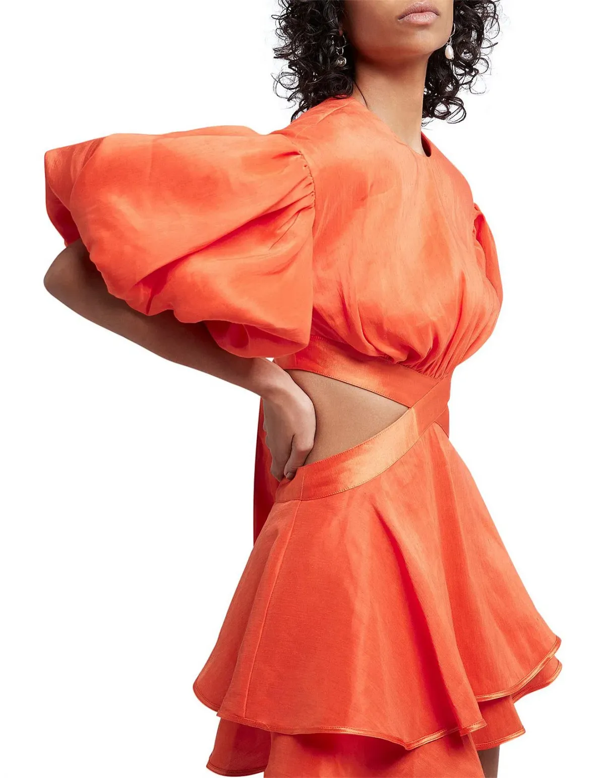 Aje Gracious Mini Cut Out Dress in Orange Size 6 - Image 2