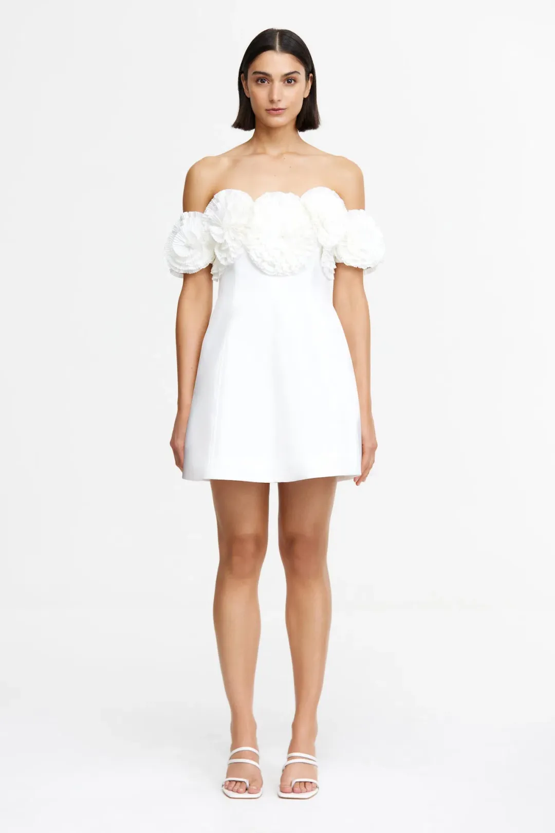 Acler Trusley Mini Dress in Ivory Size 12 for rent on The Volte - main image