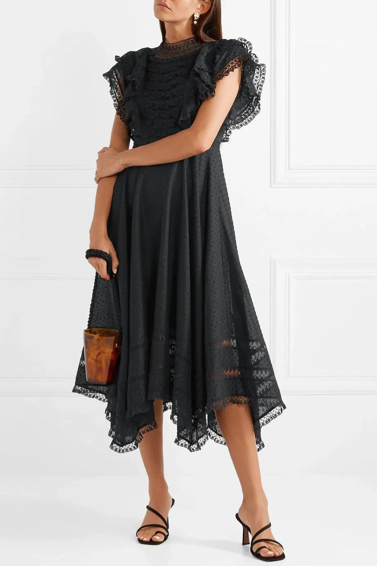 Zimmermann Juno Pintuck Cascade Dress in Black Size 1 / AU 10 - Image 1