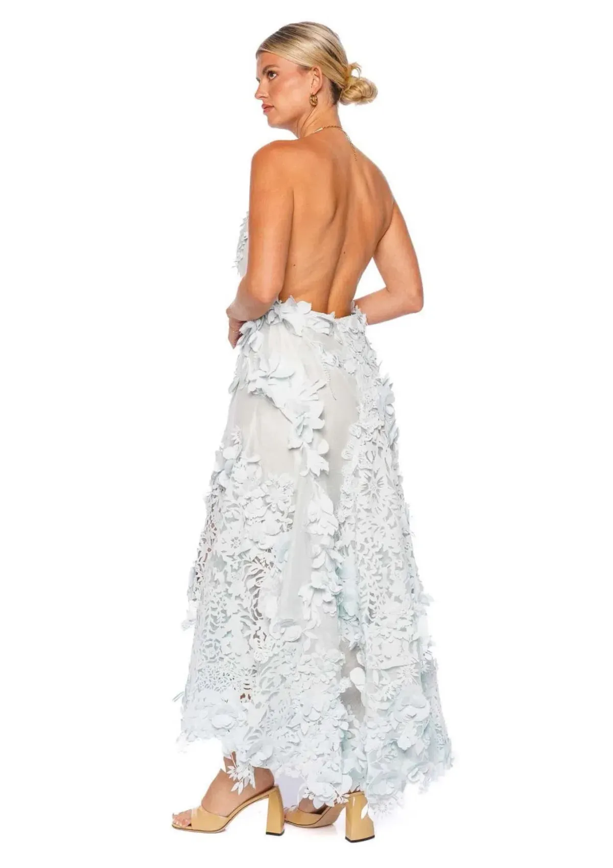 Zimmermann Natura Lasercut Halter Maxi Dress in Mint Size 0 / AU 8 - Image 3