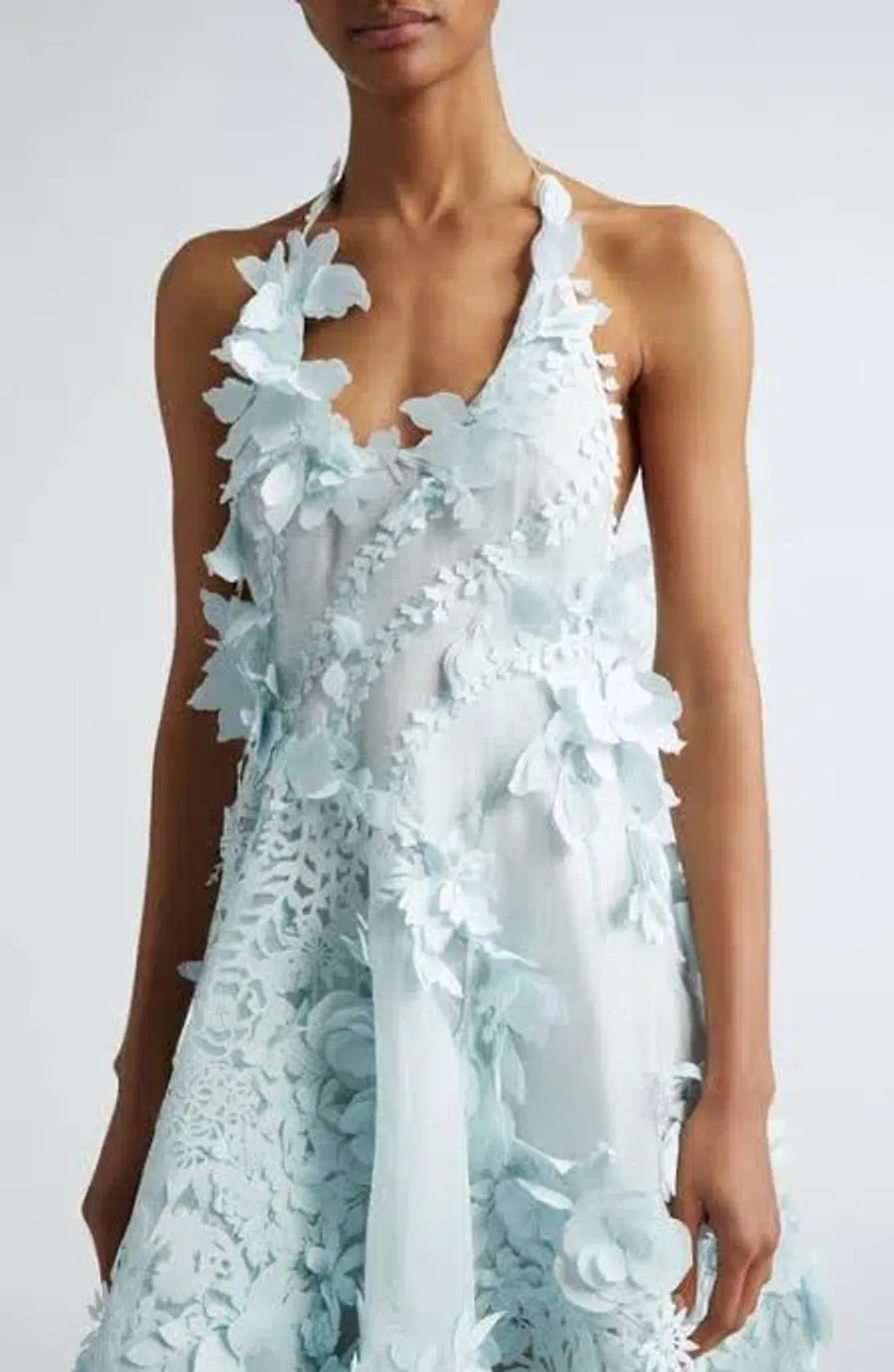 Zimmermann Natura Lasercut Halter Maxi Dress in Mint Size 0 / AU 8 for rent on The Volte - main image