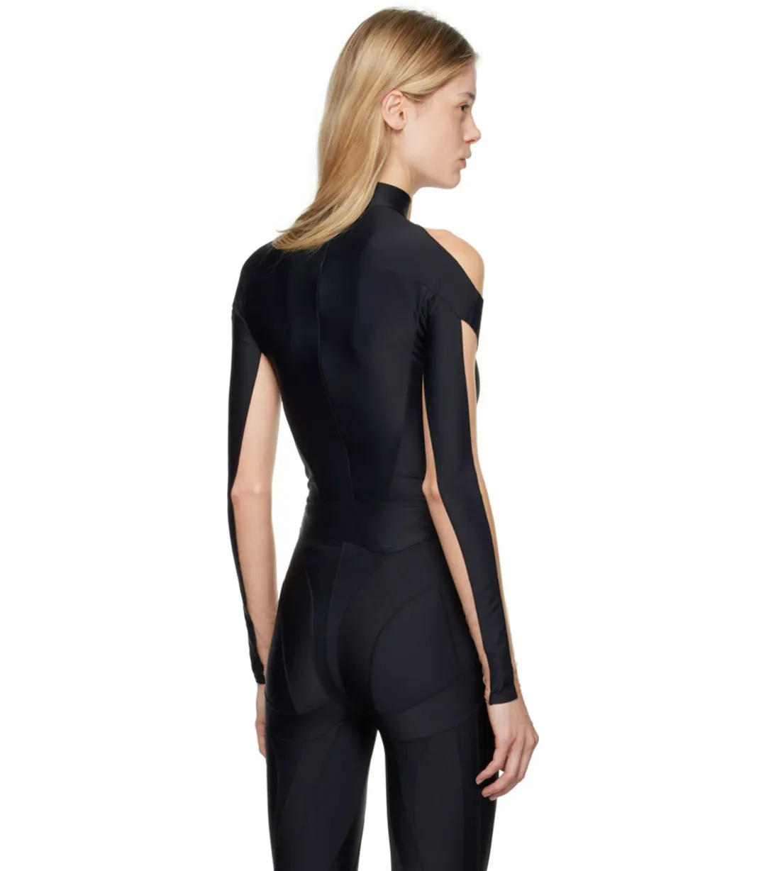 Mugler Illusion Neckline Bodysuit Black & Beige Size 36 / AU 8 for rent on The Volte - main image