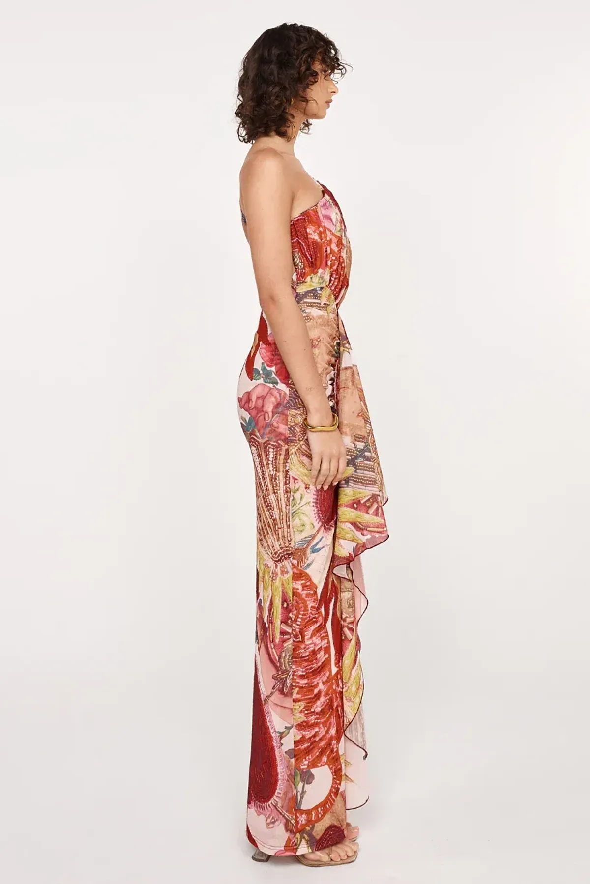 She is Olla Amadi Dress Maxi Multi Print Gown Size S / AU 8 - Image 3