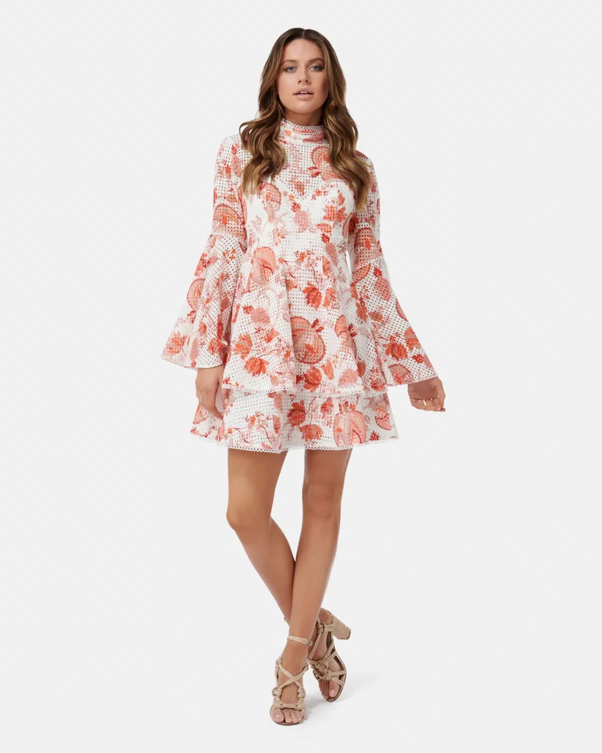 Thurley Chintz Print Broderie Mini Dress Floral Size 10 - Image 1