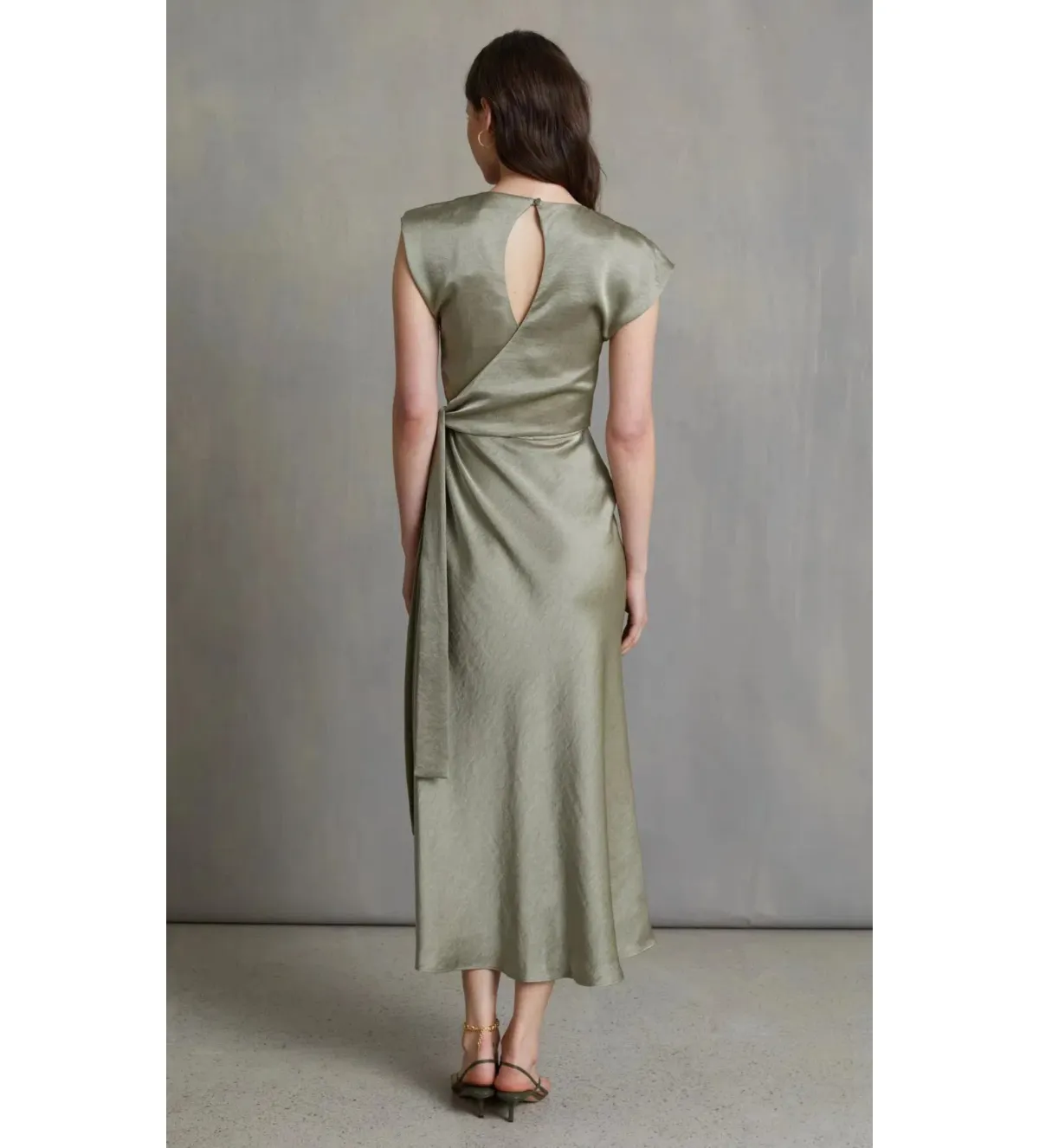 Bec & Bridge The Dreamer Wrap Midi Dress Sage Size AU 16 - Image 2